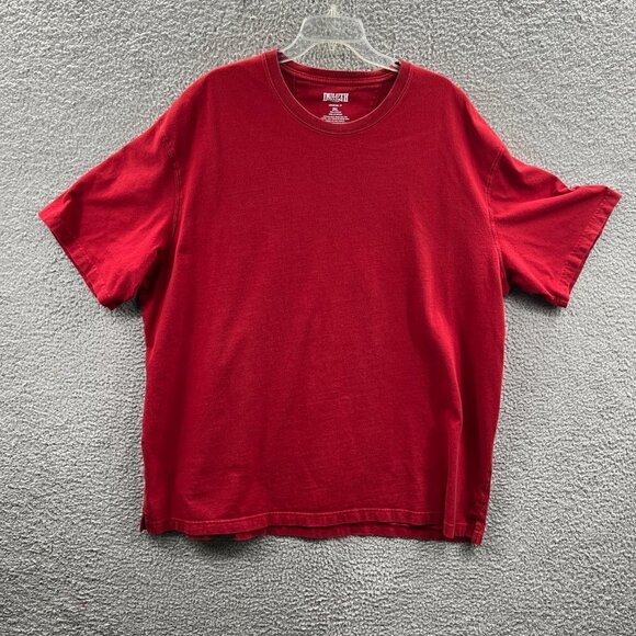 Duluth Trading Mens‎ Shirt 2XL Red 100% Cotton Short Sleeve Pullover Longtail - Picture 1 of 6